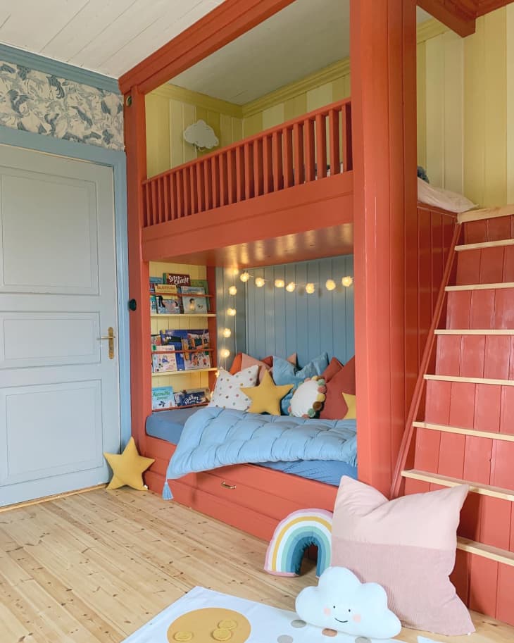 See the DIY Bunk Beds in These Kids Colorful Bedroom Tour Cubby